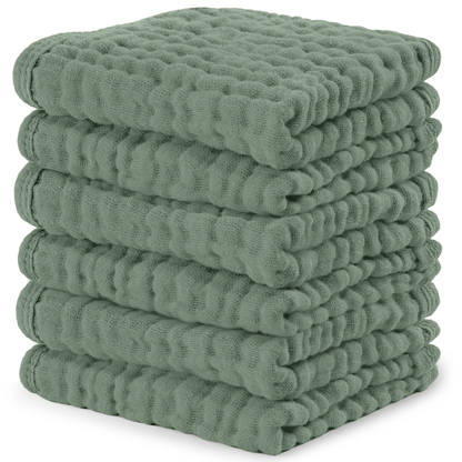 Baby Washcloths 100% Muslin Cotton by Comfy Cubs