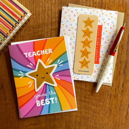 Best Teacher Sticker Card
