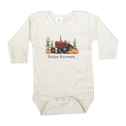 Happy Harvest Fall 2024 Country Tractor Farm Baby Body Suit