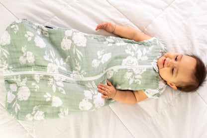 Vintage Floral Muslin Sleeper - 6-12 Months