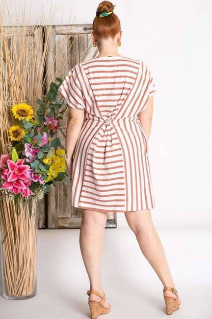 PL STRIPED DOLMAN DRESS