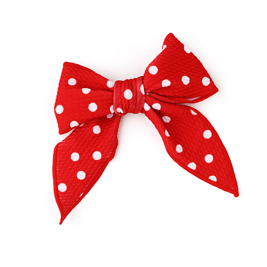 Ruby Dot Clip Bow