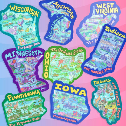 Indiana Map Sticker