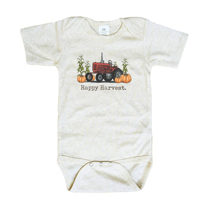 Happy Harvest Fall 2024 Country Tractor Farm Baby Body Suit