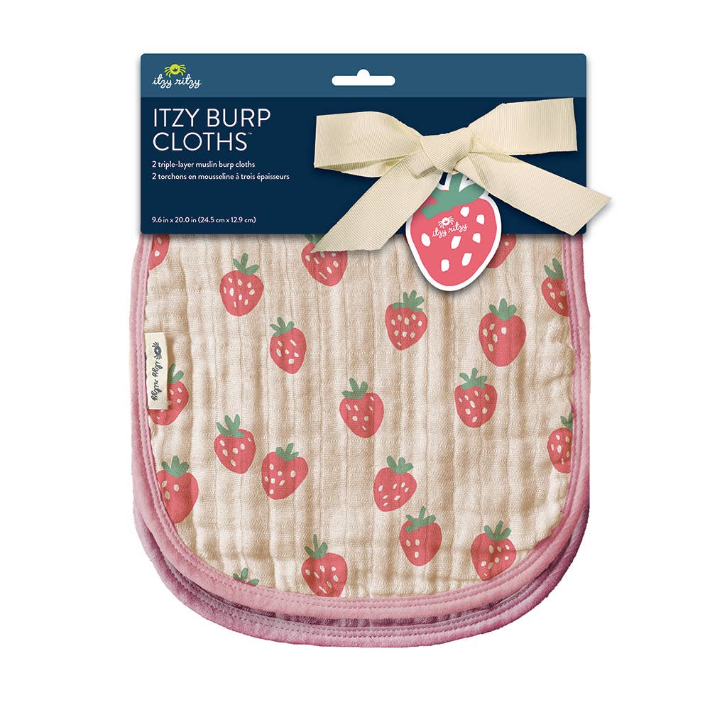 Strawberries and Cream Itzy Burp Cloths