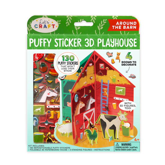 Around the Barn Puffy Sticker 3D Playhouse