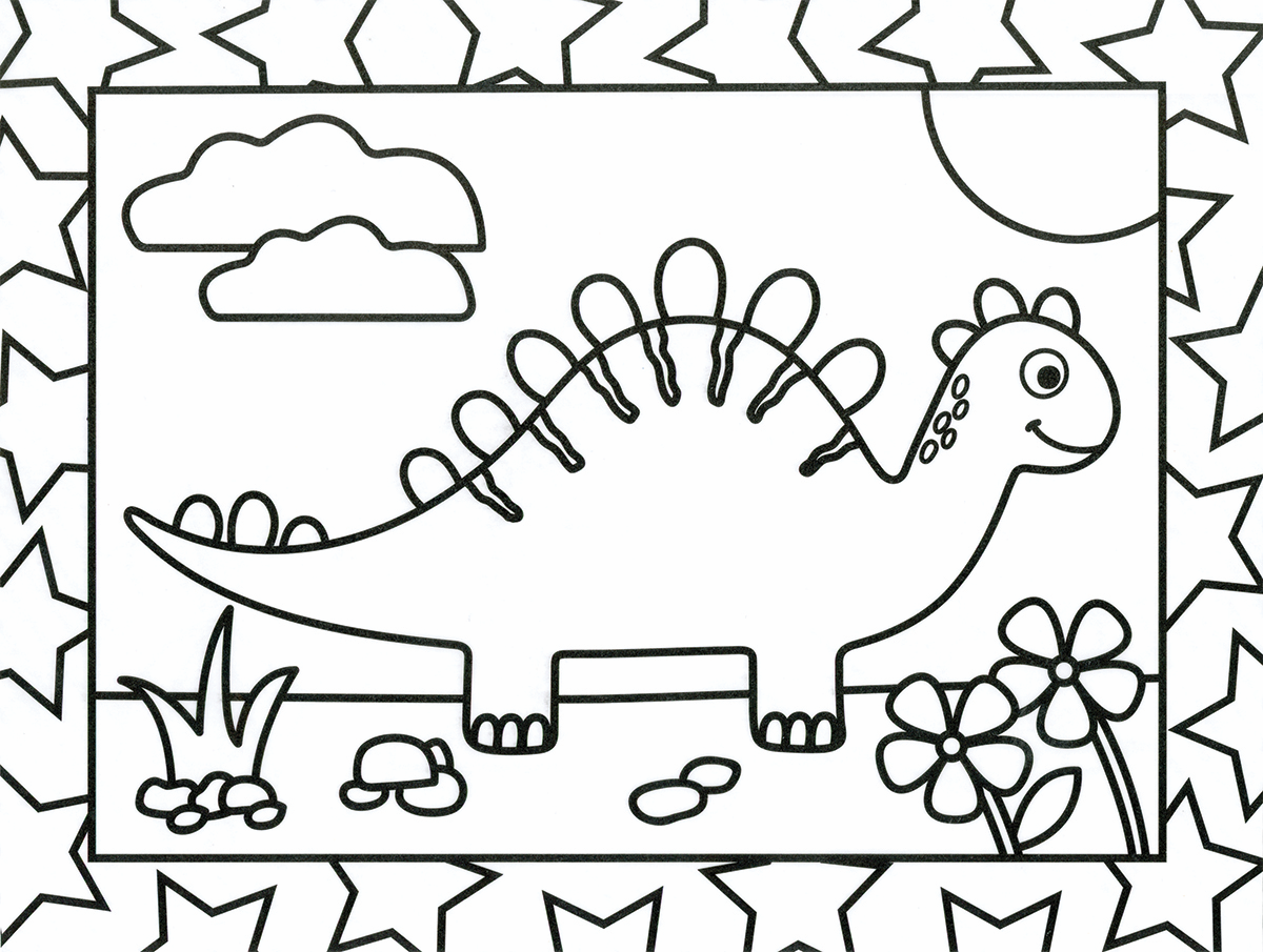 Dinosaurs Stained Glass Coloring