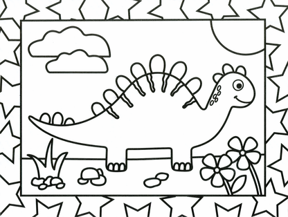Dinosaurs Stained Glass Coloring