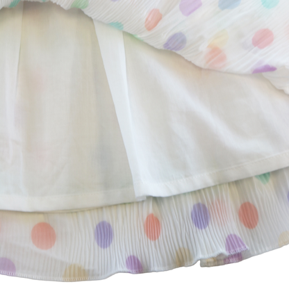 Dot Chiffon Pleat Dress