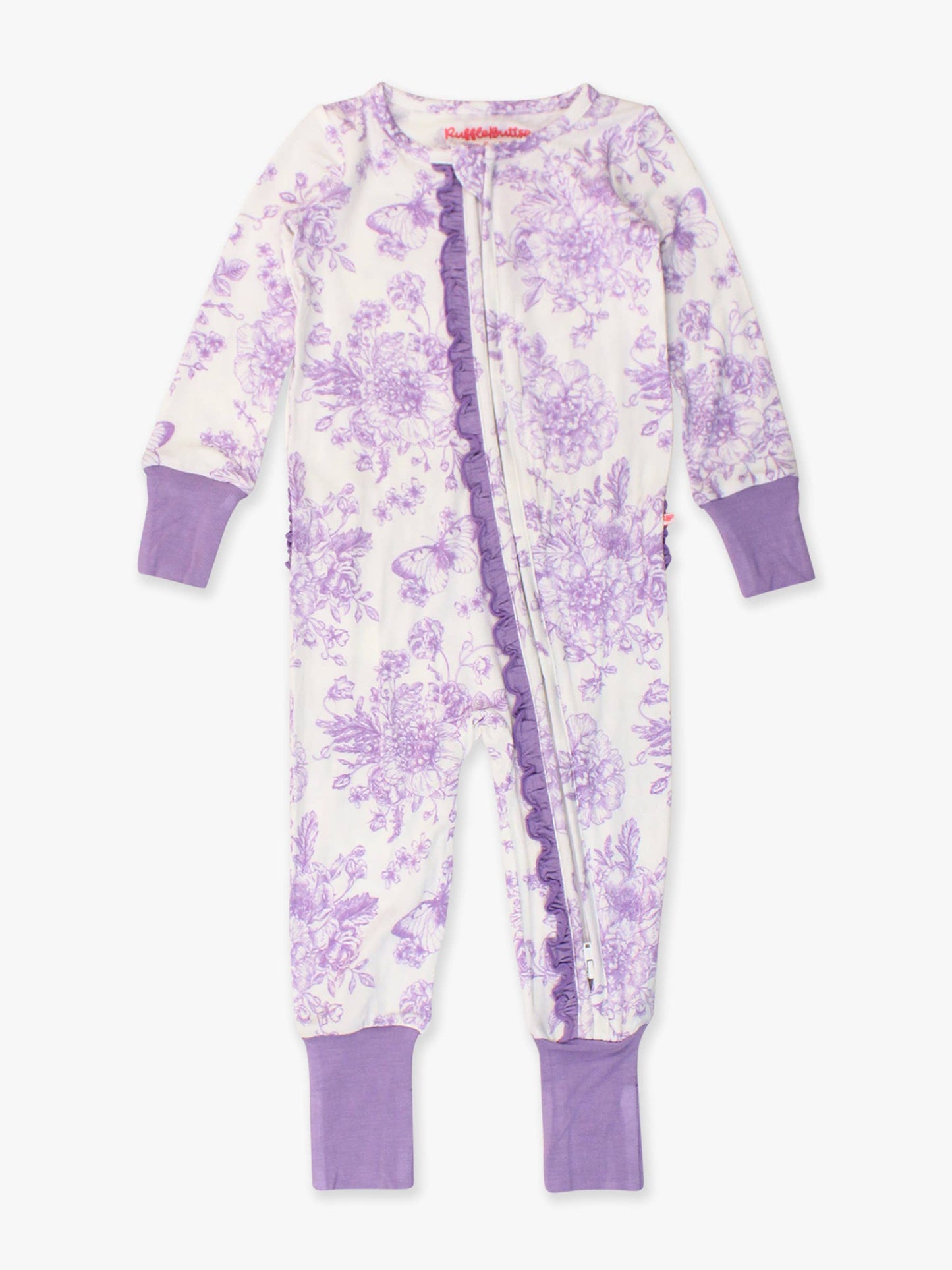 Butterfly Garden Toile Footie Pajama
