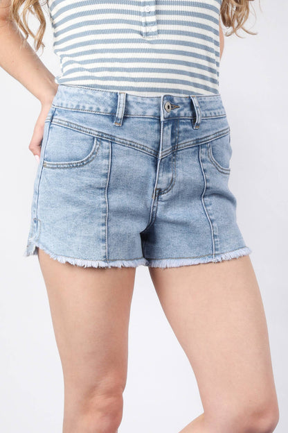 VJ Frayed Denim Shorts