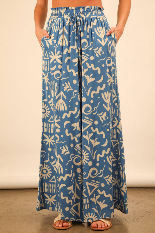 PL Printed Wide Leg Pants