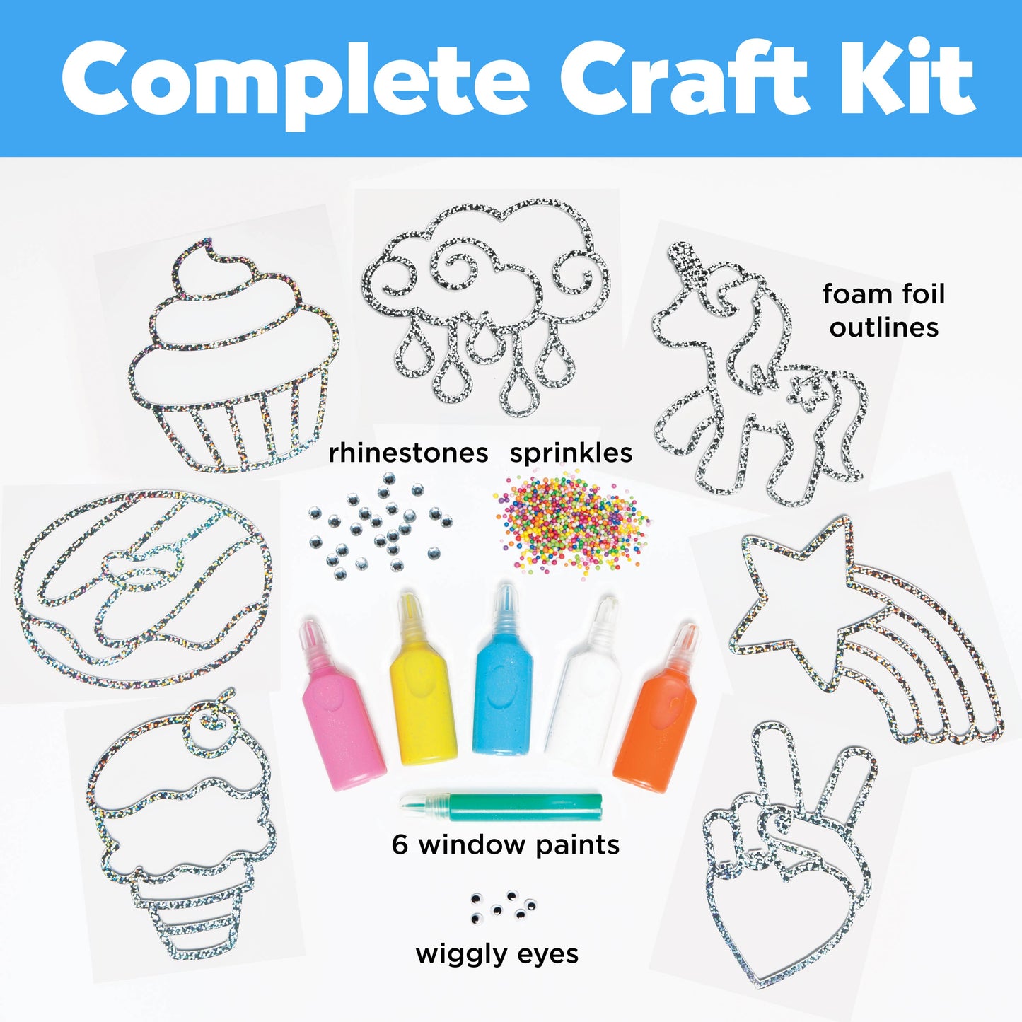 Rainbow Sprinkles Easy Sparkle Window Art Craft Kit