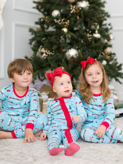 Ruffle Winter Express Bamboo Pajama Set