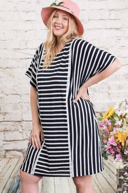 PL STRIPED DOLMAN DRESS
