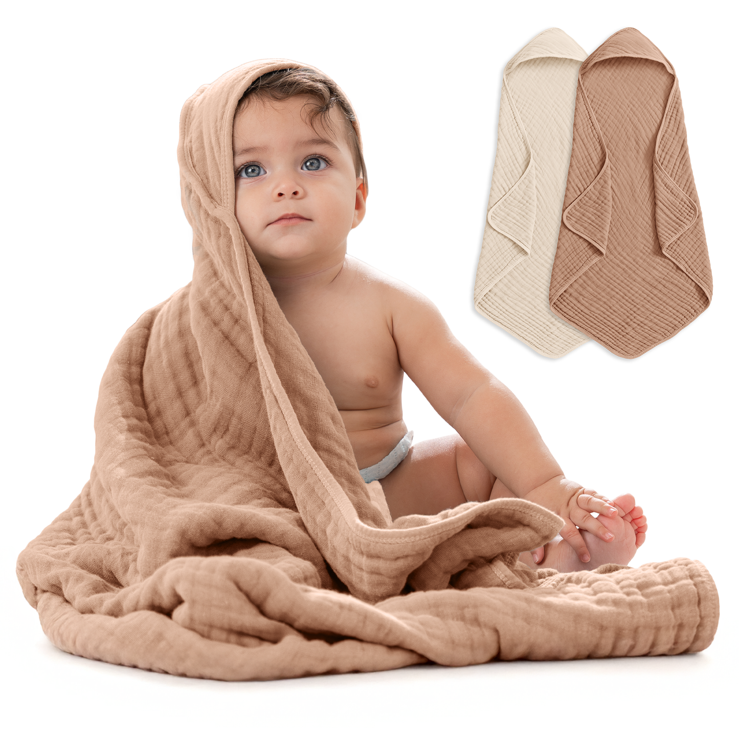 Baby Hooded Towels 6 Layer Muslin Cotton Towel for Kids
