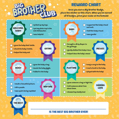 Welcome to the Big Brother Club with Reward Chart & Stickers