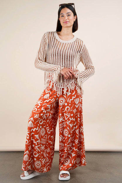 PL Printed Wide Leg Pants