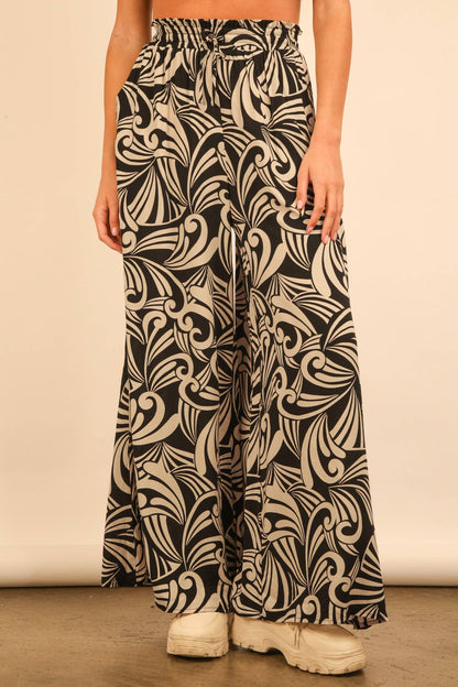 PL Printed Wide Leg Pants