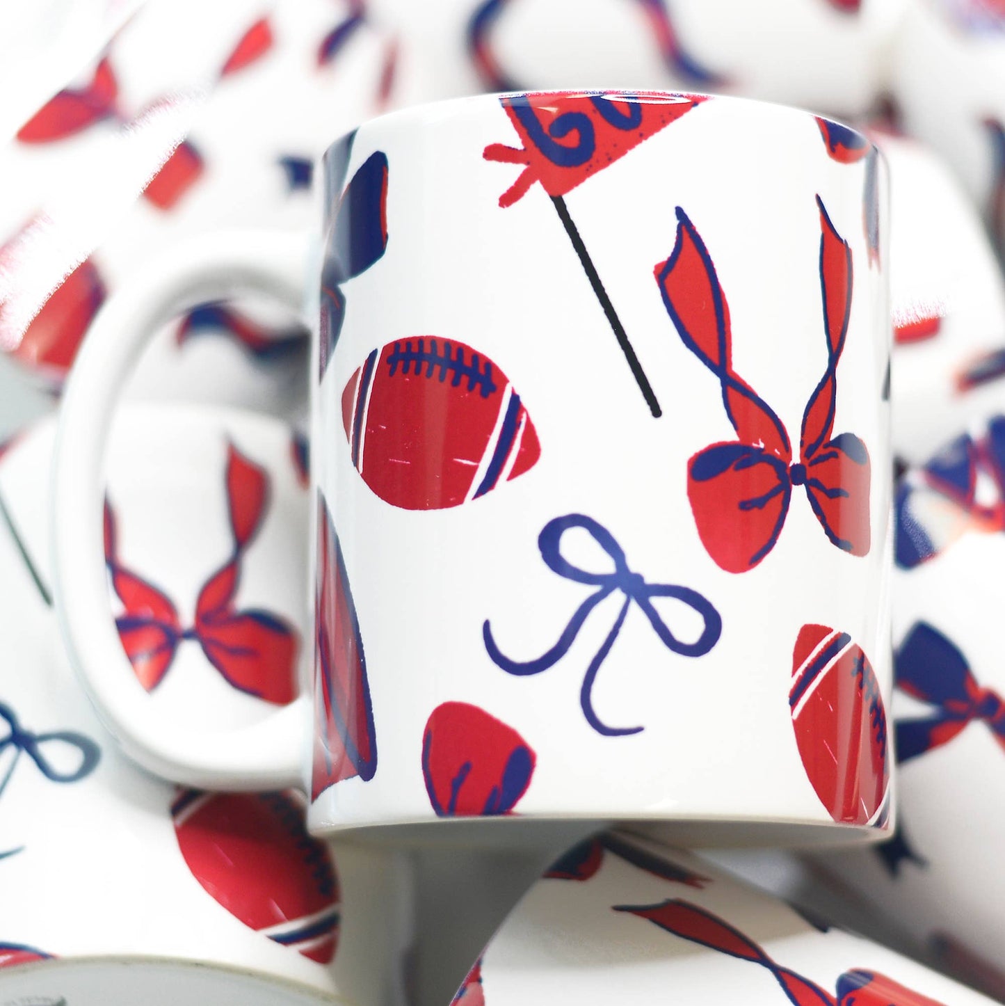 Red and Blue Football Mug