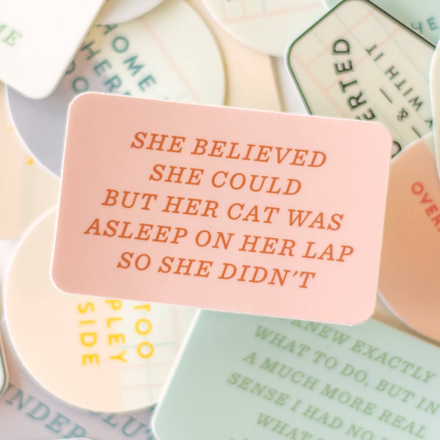But her Cat Was Asleep Sticker