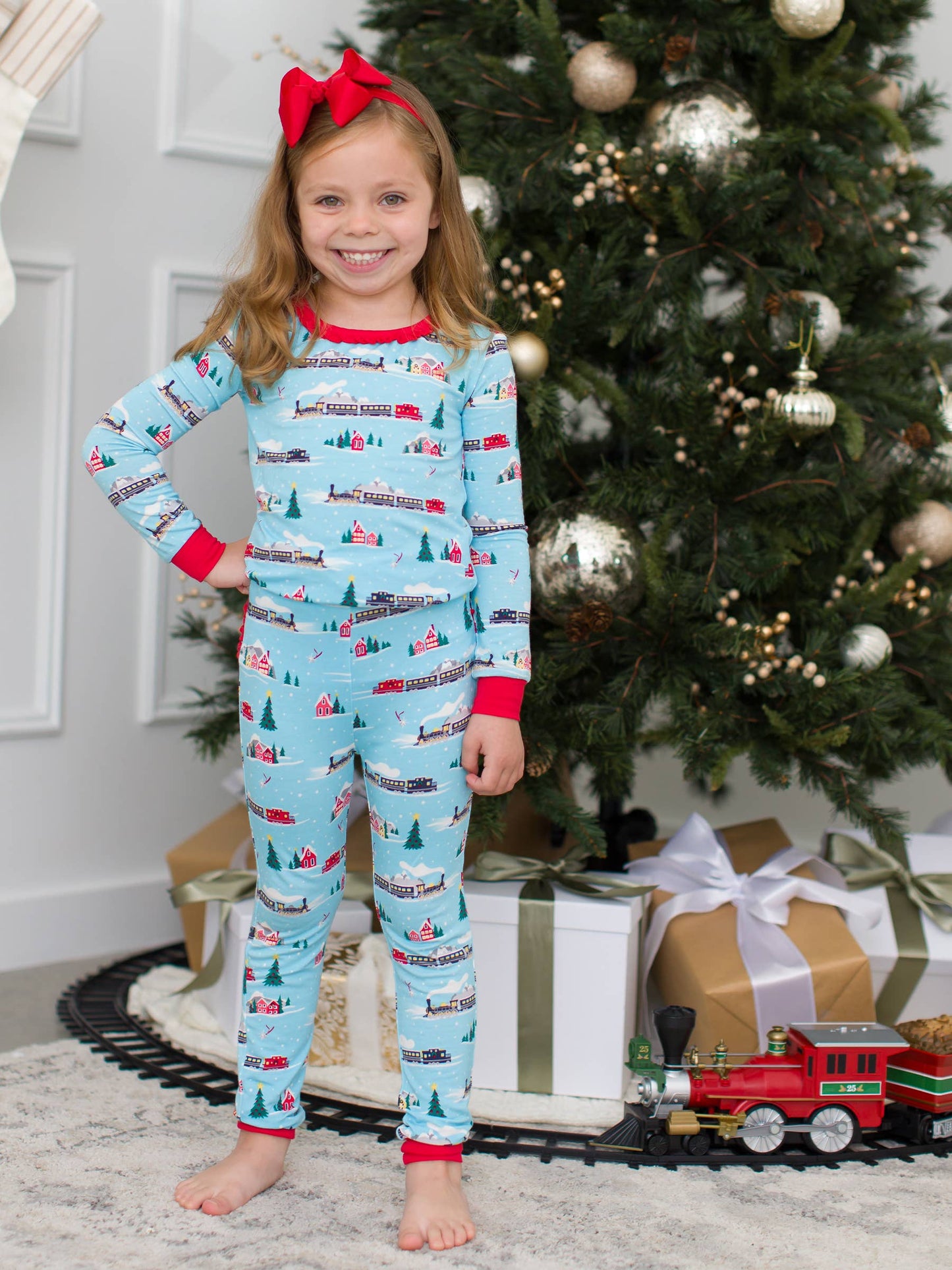 Ruffle Winter Express Bamboo Pajama Set