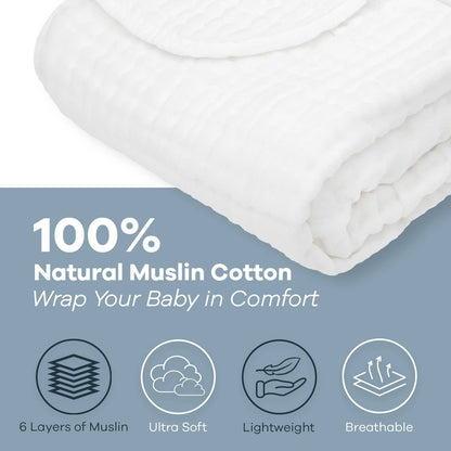 Baby Muslin Cotton Blankets by Comfy Cubs