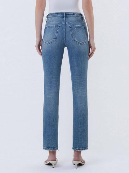 Mid Rise Slim Straight Jean