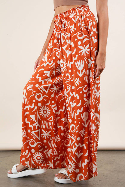 PL Printed Wide Leg Pants