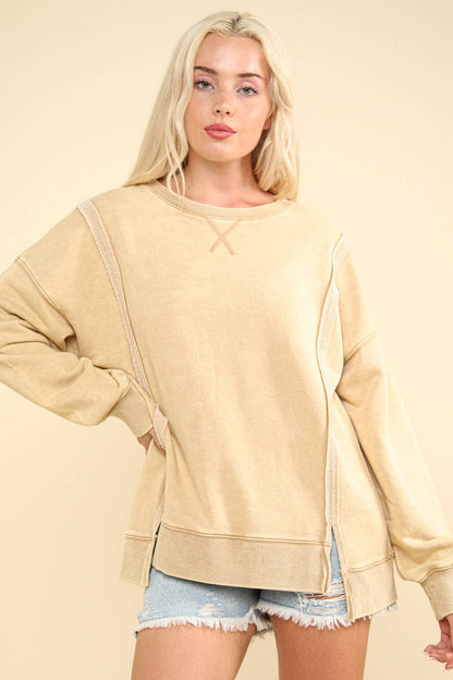 French Terry Oversized Knit Top