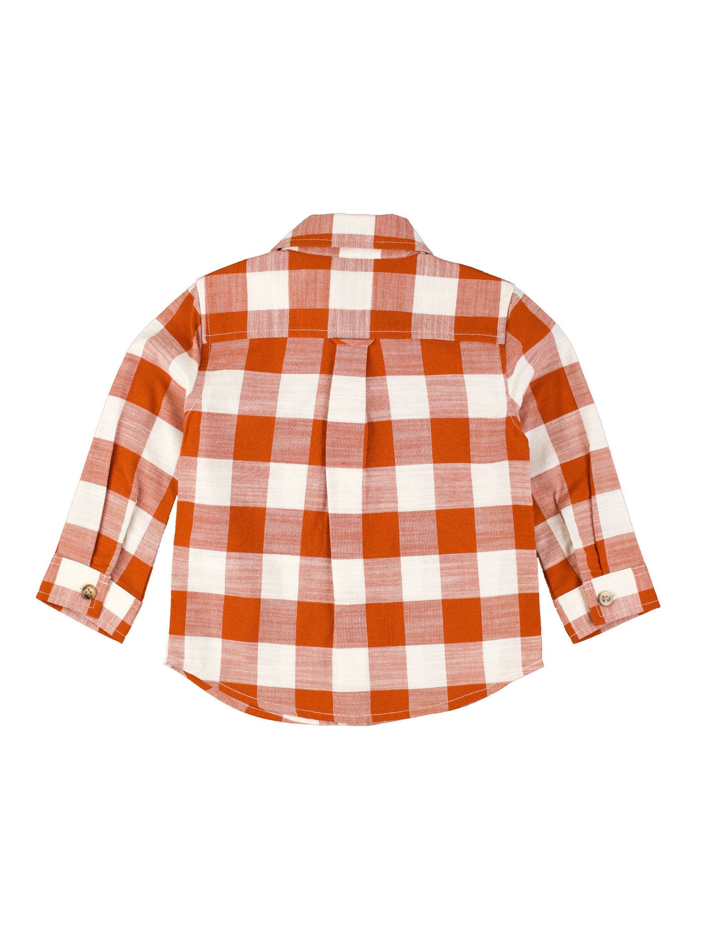 Rust Plaid Button Down Shirt