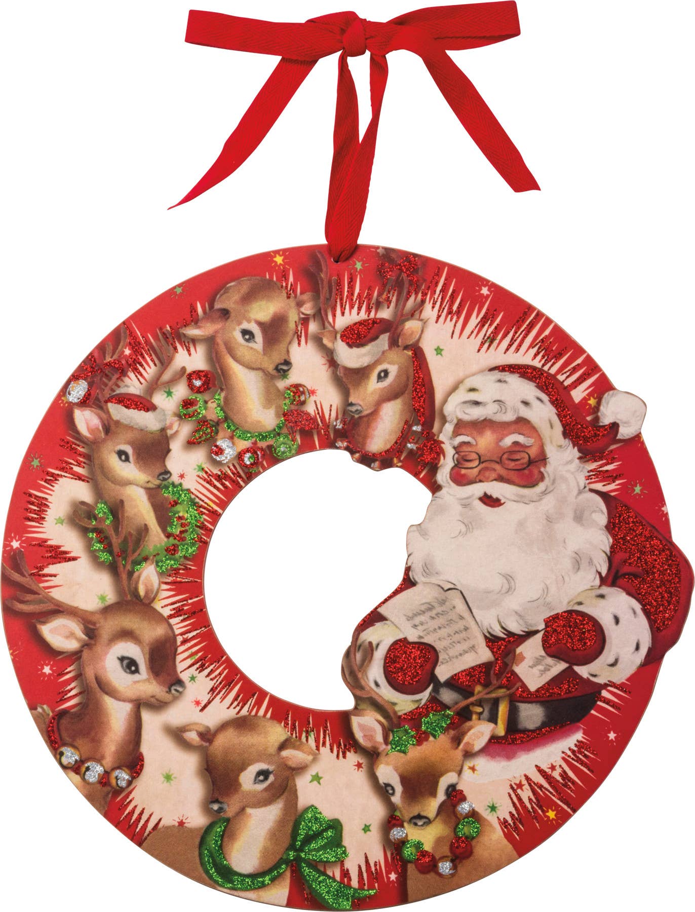 Red Retro Santa Wreath