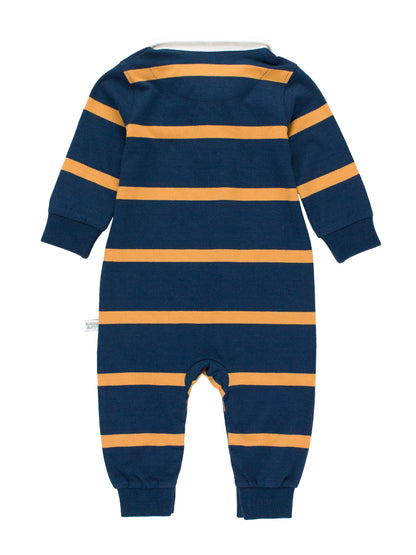 Navy & Honey Stripe Rugby Polo Romper