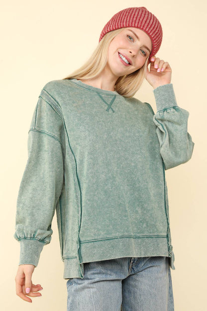 French Terry Oversized Knit Top