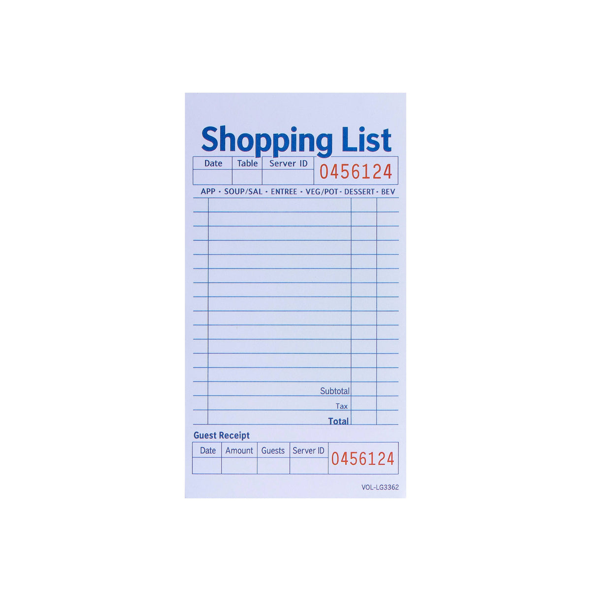 Check Please! Notepad