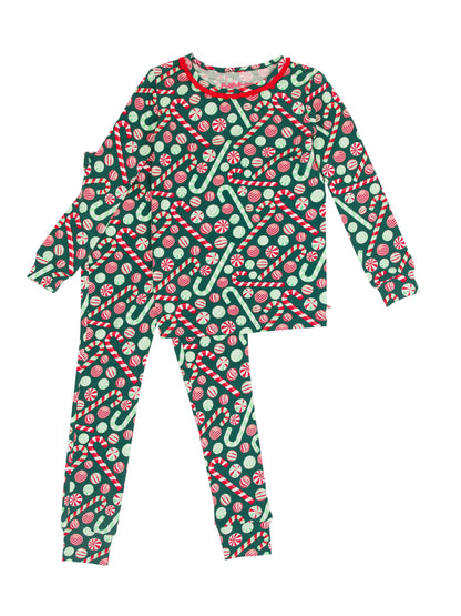 Playful Peppermint Bamboo Ruffle Pajama Set