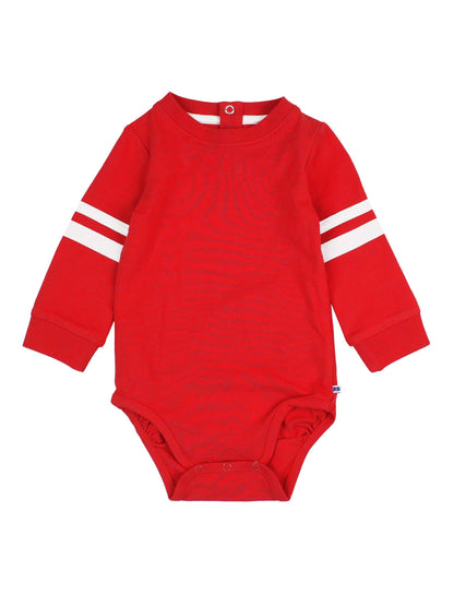 Red Racing Stripe Long Sleeve Bodysuit