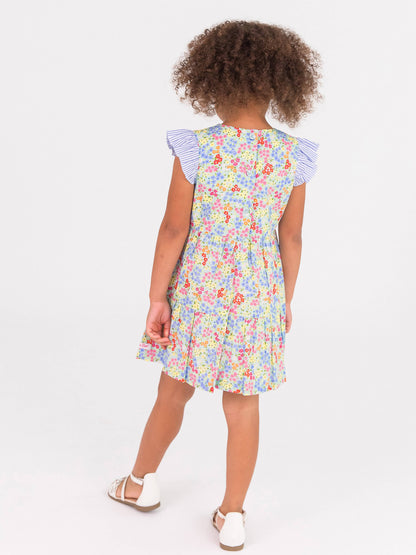 Petaling Around Flutter Sleeve Tiered Dress