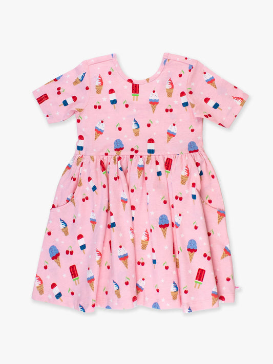 Sweet Freedom Short Sleeve Knit Twirl Dress