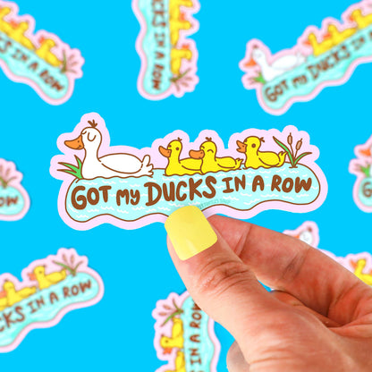 Ducks in a Row Sticker