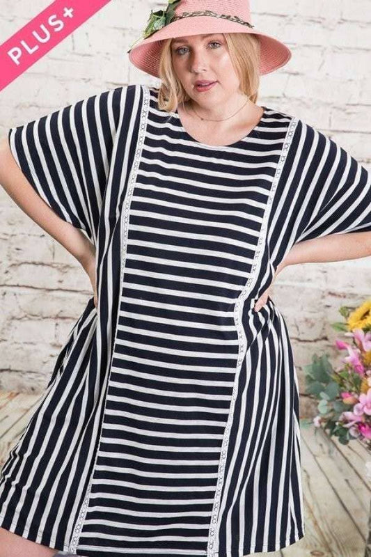 PL STRIPED DOLMAN DRESS