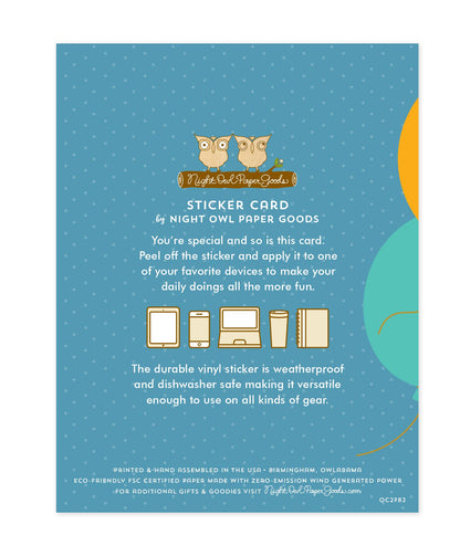 Purrrfect Day Black Cat Sticker Birthday Card