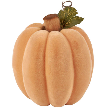 Large Orange Flocked Pumpkin