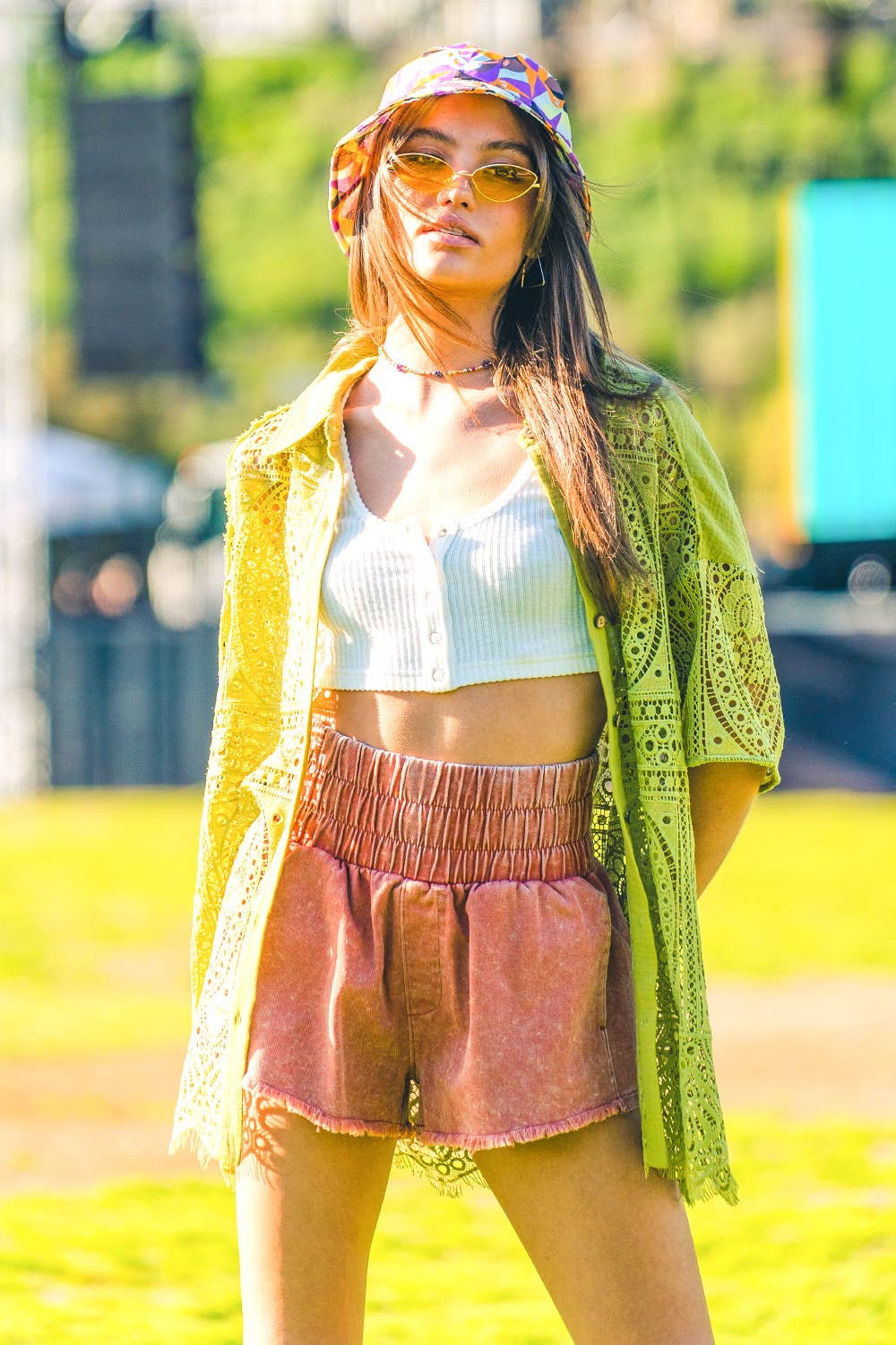 Hi-Waist Twill Shorts