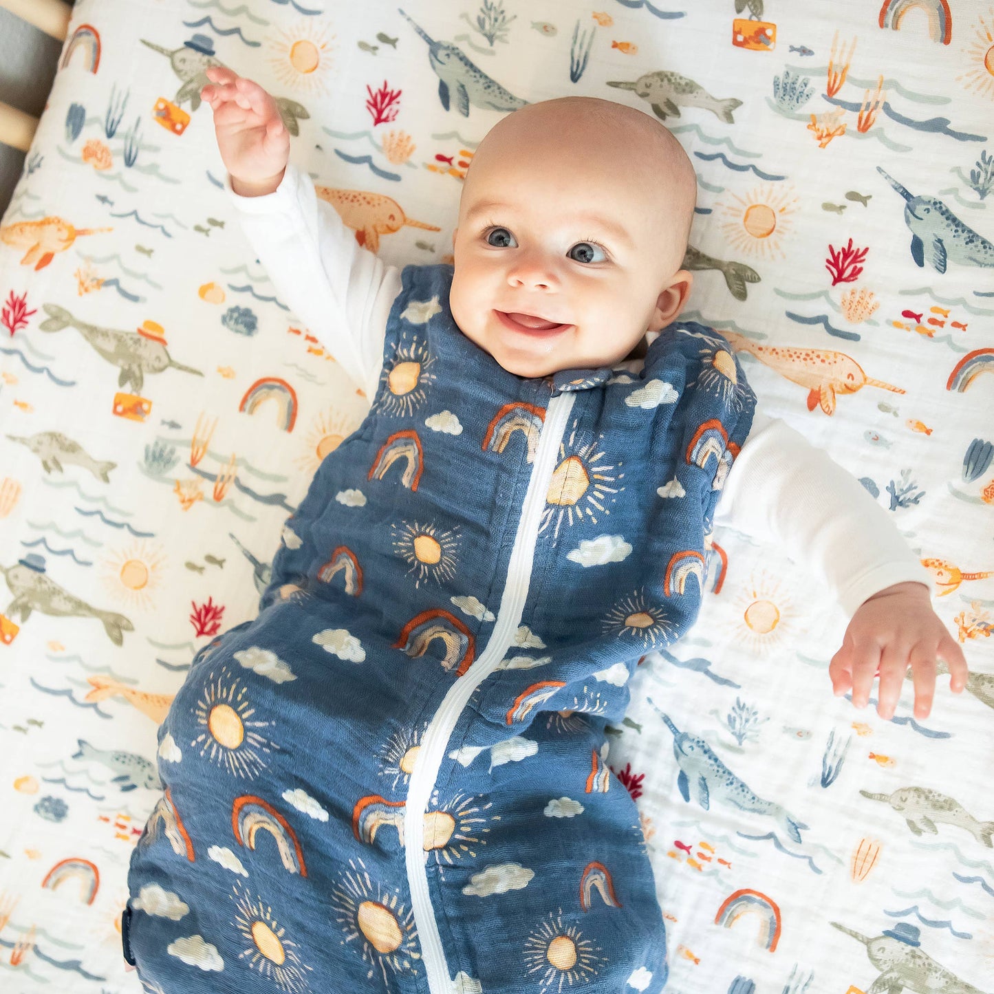 Hello Sunshine Muslin Sleeper - 6-12 Mths