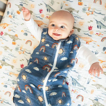 Hello Sunshine Muslin Sleeper - 6-12 Mths