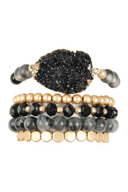Druzy Stack Bracelet Set
