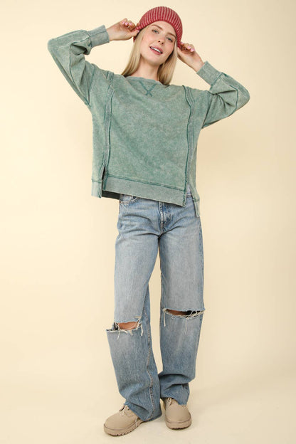 French Terry Oversized Knit Top