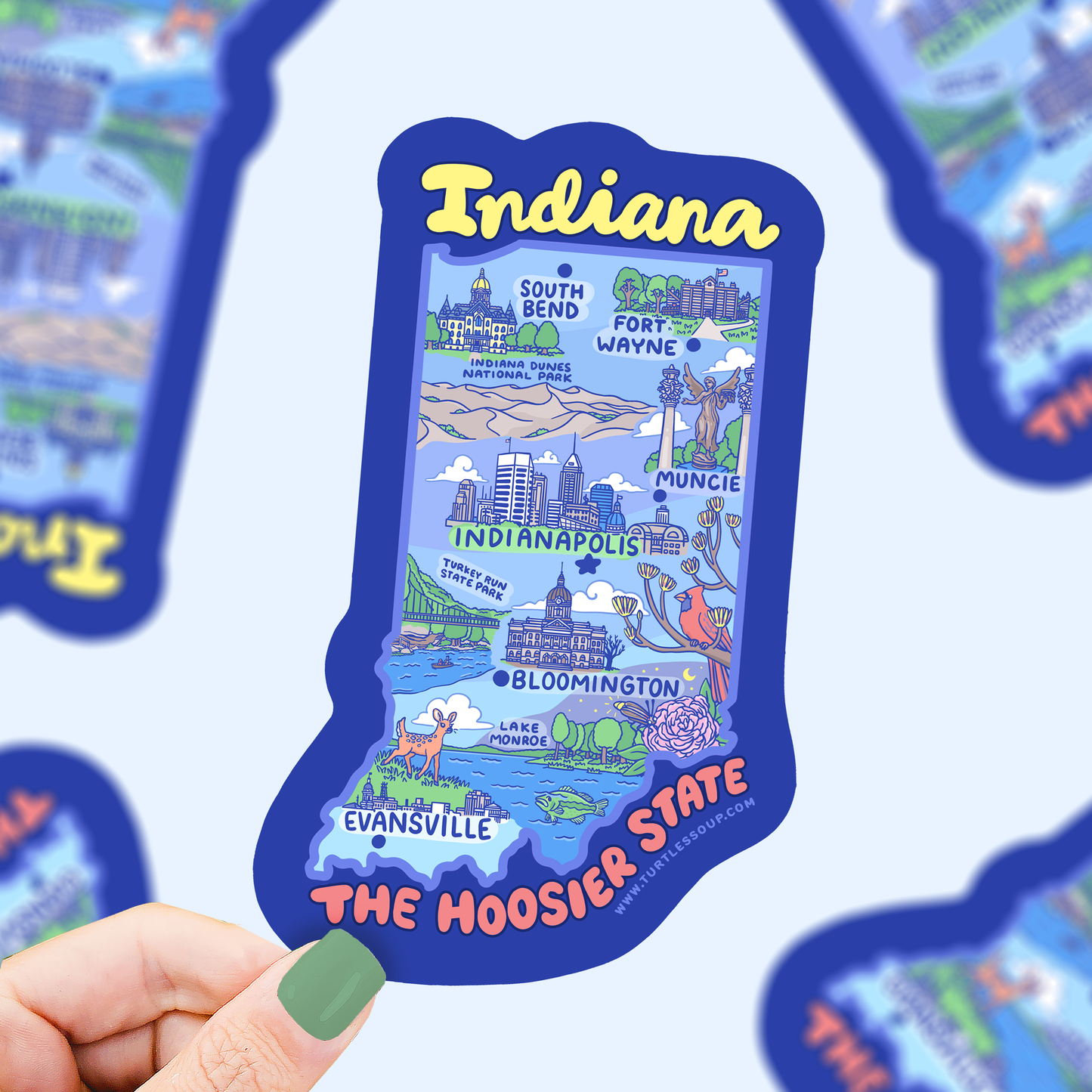 Indiana Map Sticker