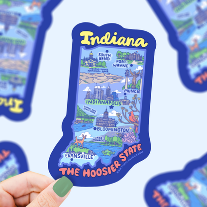Indiana Map Sticker